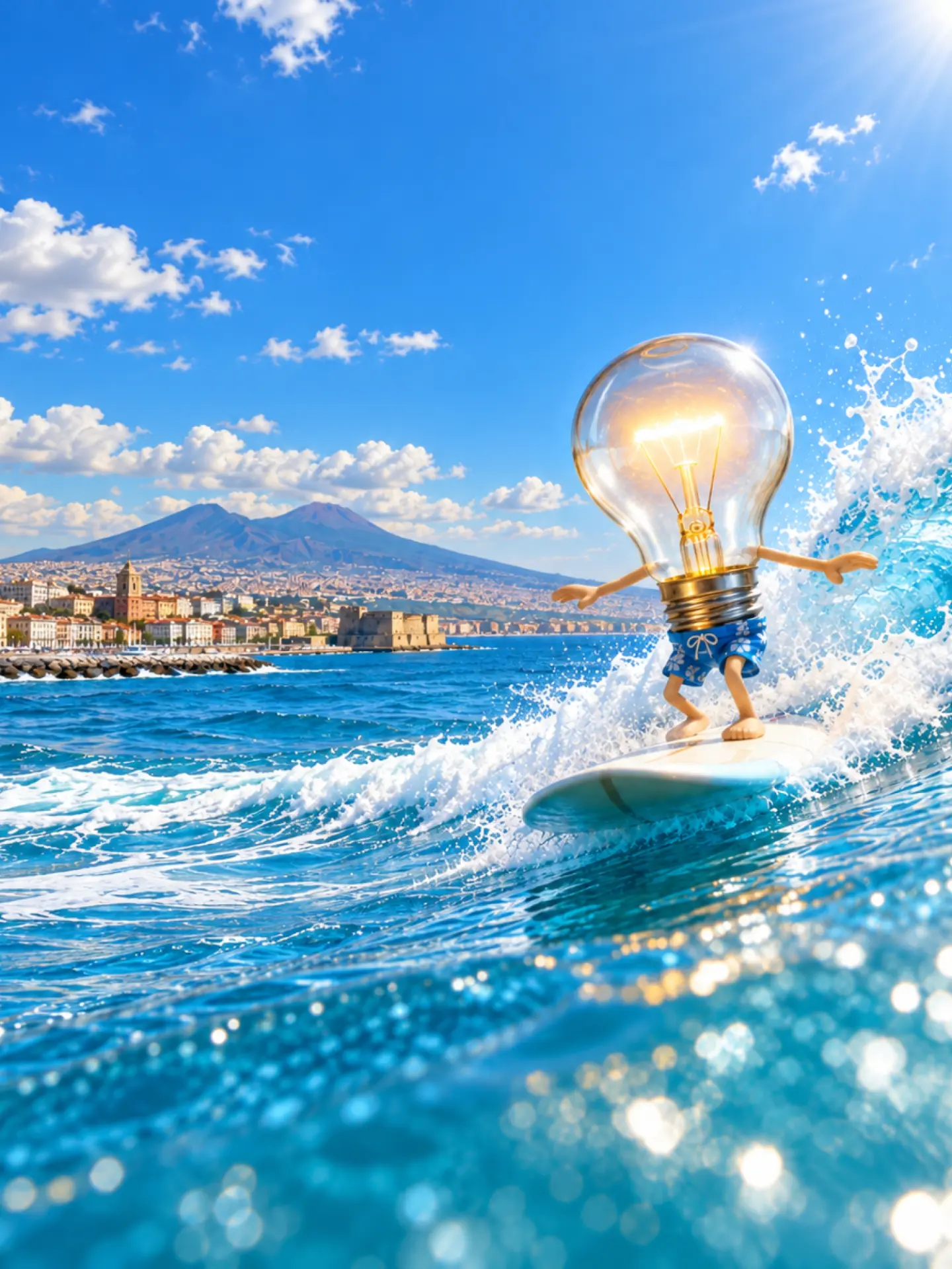 The Gulf of Naples at sunset, venue of the Blue Waves Startup Contest